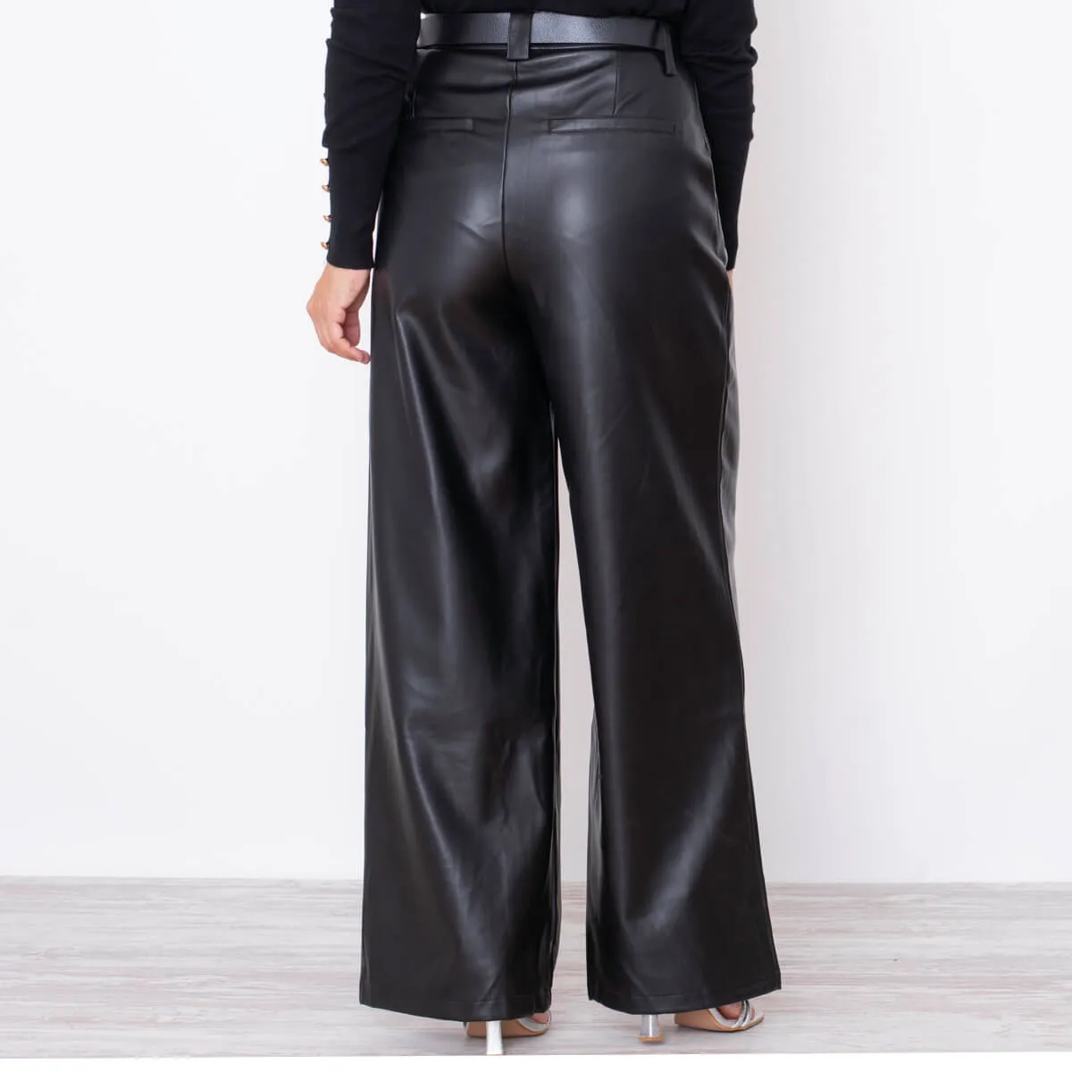 PANTALóN POLIPIEL CAMPANA  NEGRO