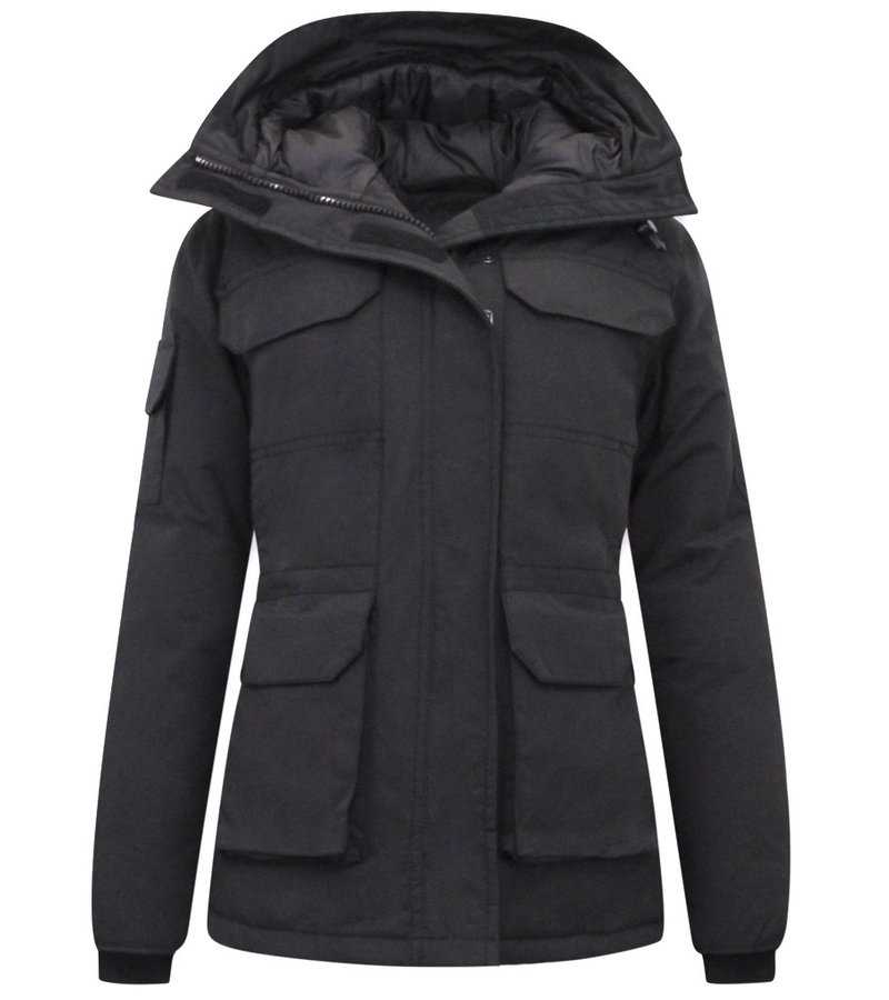 PARKA IMPERMEABLE MUJER  7603  NEGRO