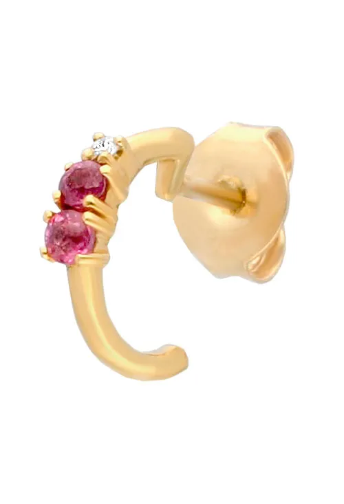Pendientes plata con rubíes y diamante