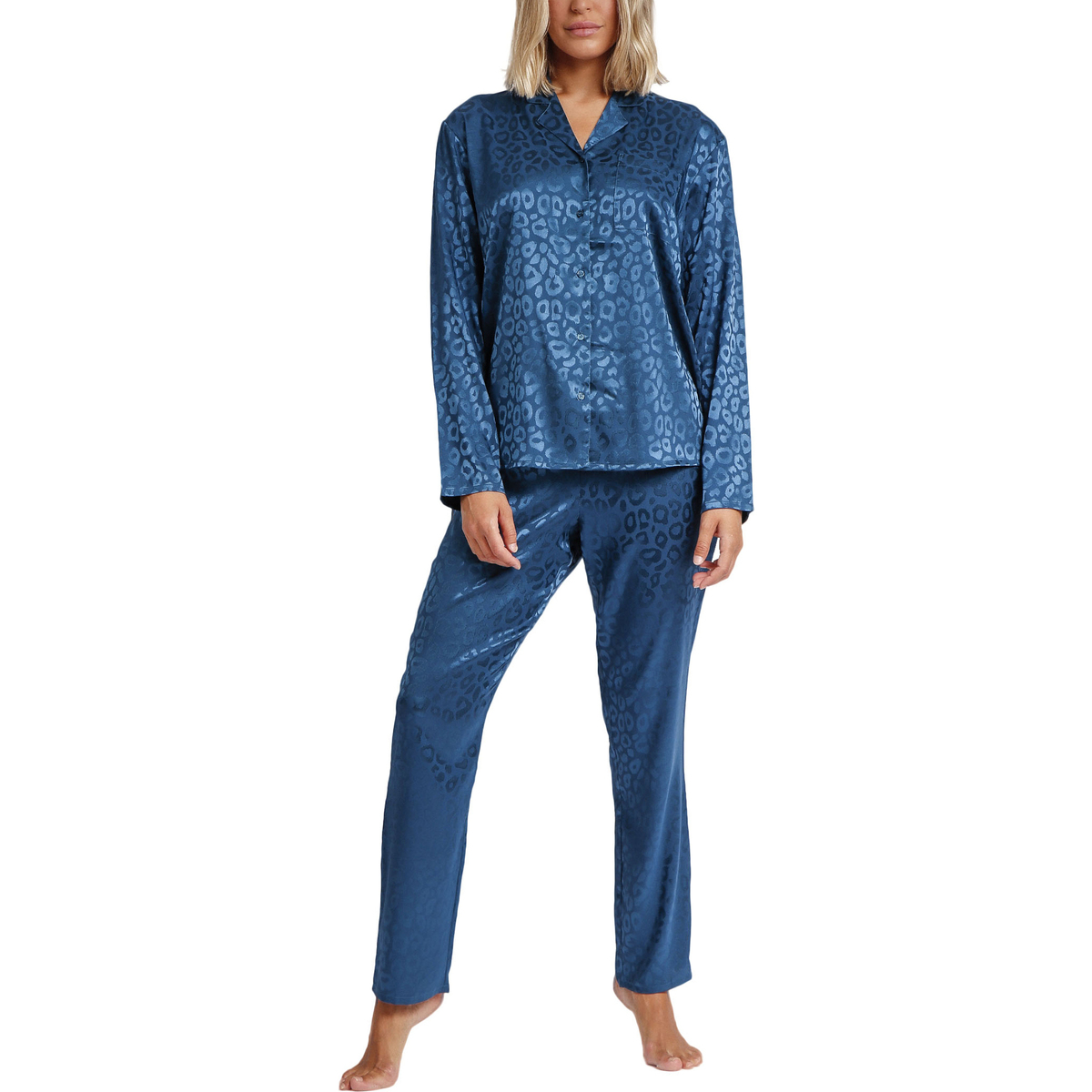 Pijama pantalón camisa Satin Leopard