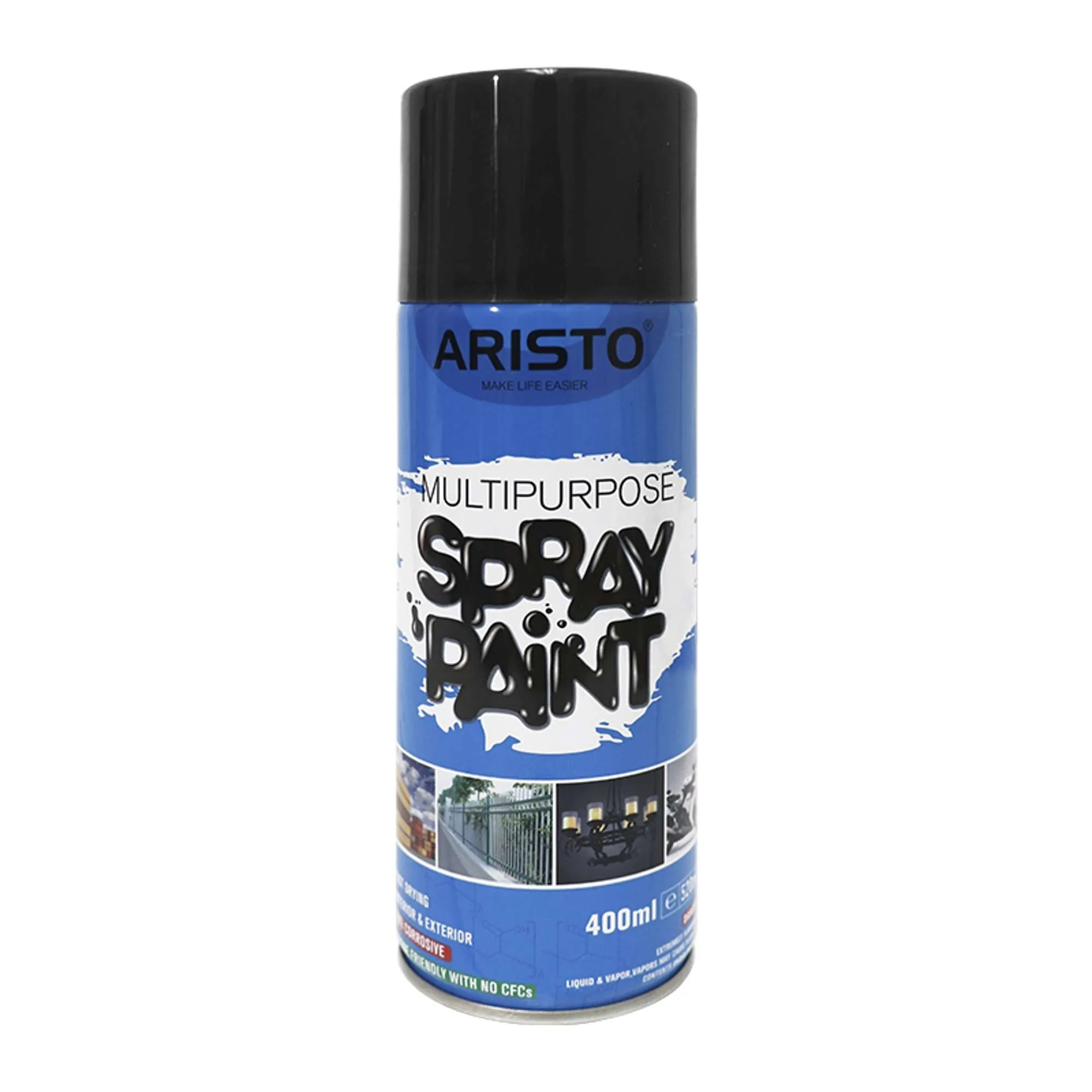 Pintura En Spray Color Negro Brillante 10 Onzas