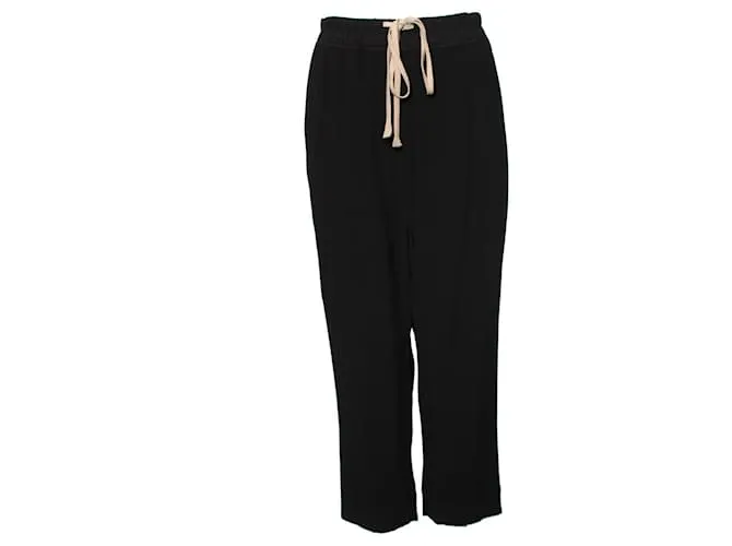 Rick Owens, Pantalón con interior de pernera bajado en talla IT38/XS. Negro 