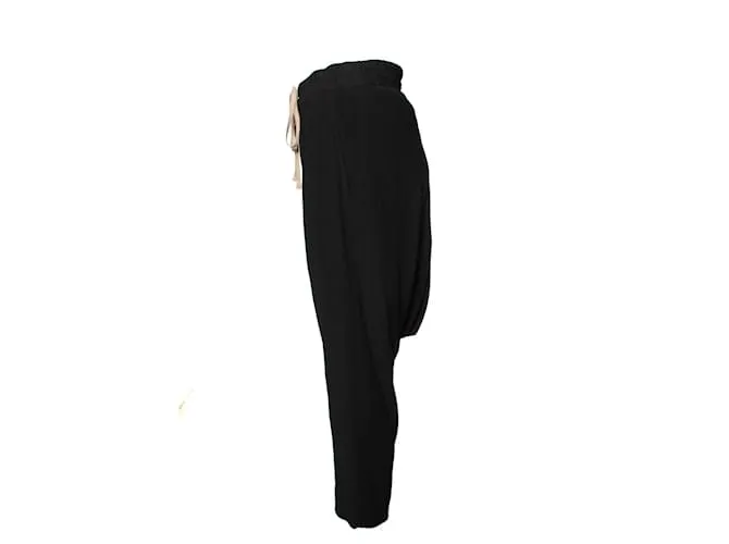 Rick Owens, Pantalón con interior de pernera bajado en talla IT38/XS. Negro 