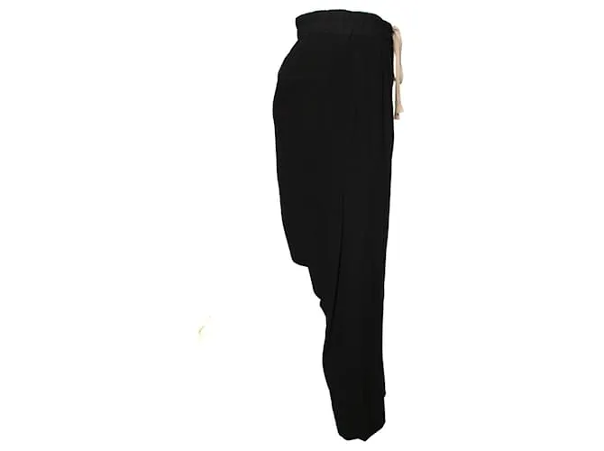 Rick Owens, Pantalón con interior de pernera bajado en talla IT38/XS. Negro 