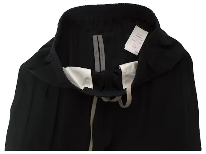 Rick Owens, Pantalón con interior de pernera bajado en talla IT38/XS. Negro 