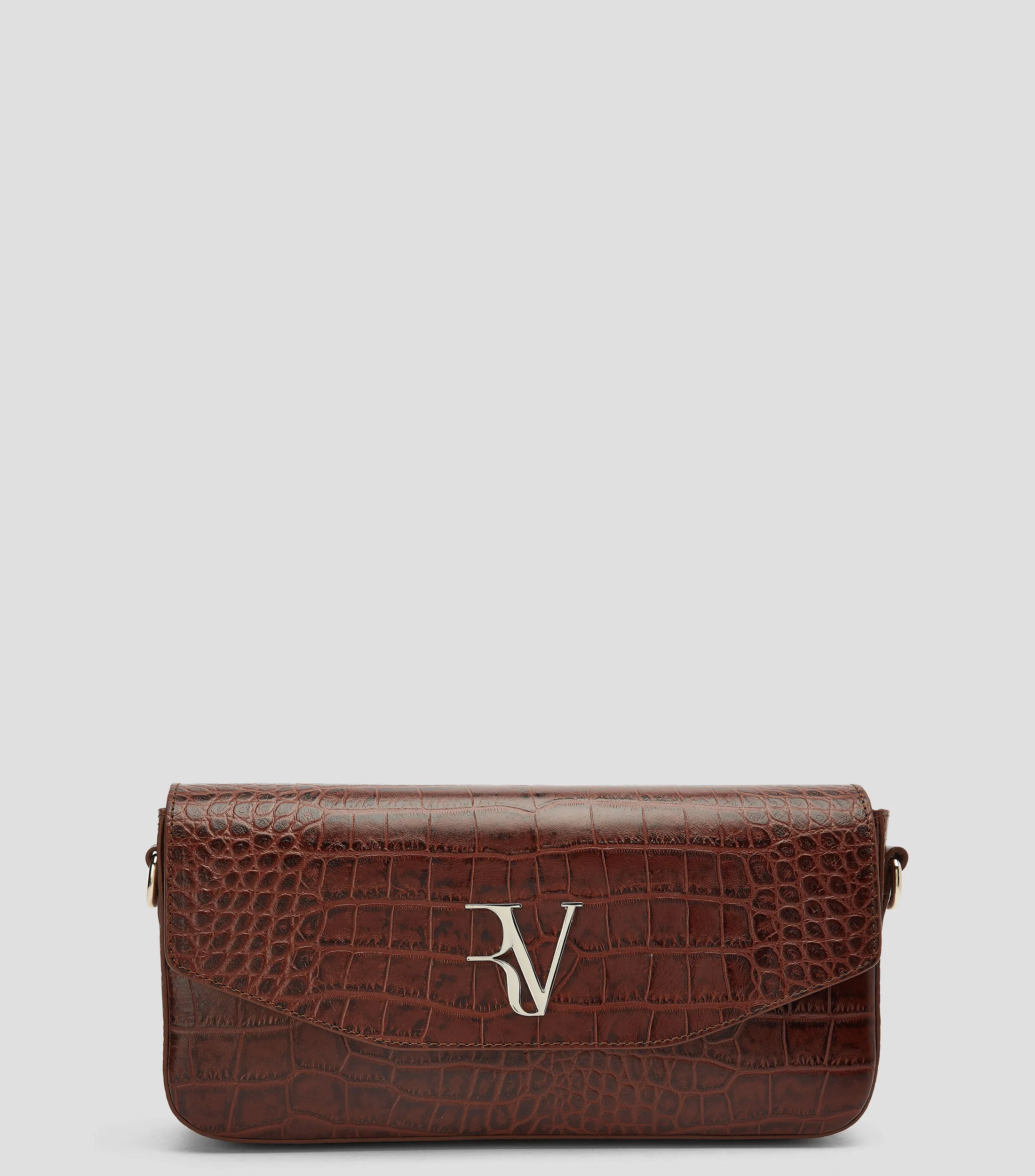 Roberto Verino Bolso shoulder en piel Café Obscuro Miranda Animalskin Mujer