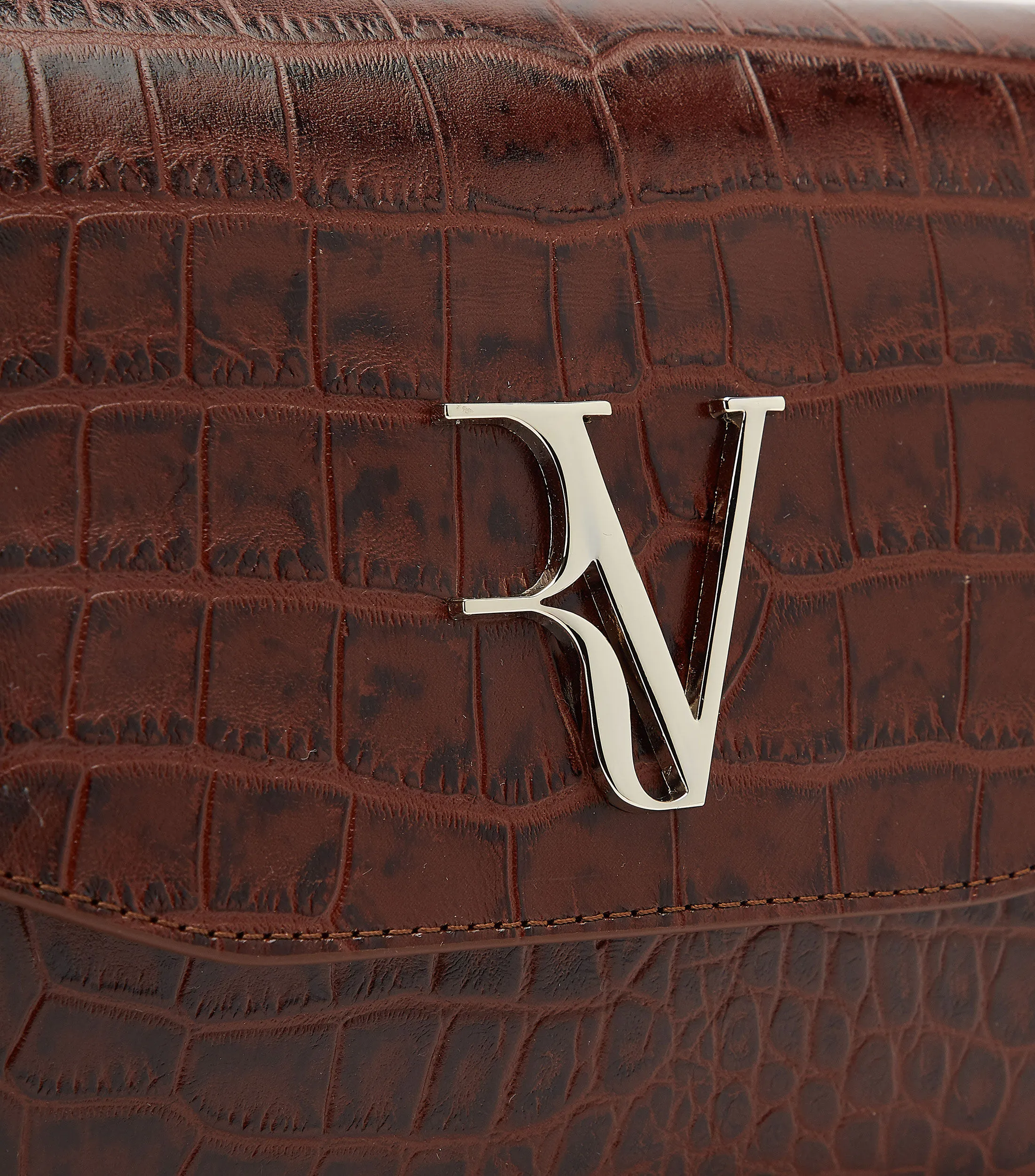 Roberto Verino Bolso shoulder en piel Café Obscuro Miranda Animalskin Mujer