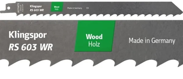 RS 603 WR Supra Hoja de sierra sable CV, afilado en cruz, destalonada para Madera blanda,  Madera de construcción,  Greenwood,  