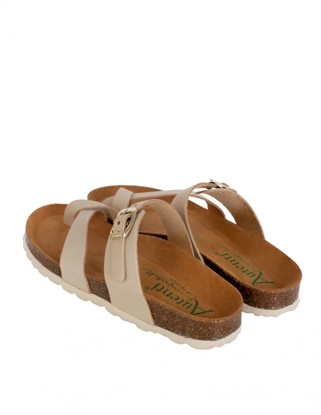 Sandalias Bio Dedo Hebilla Beige AUTENTI