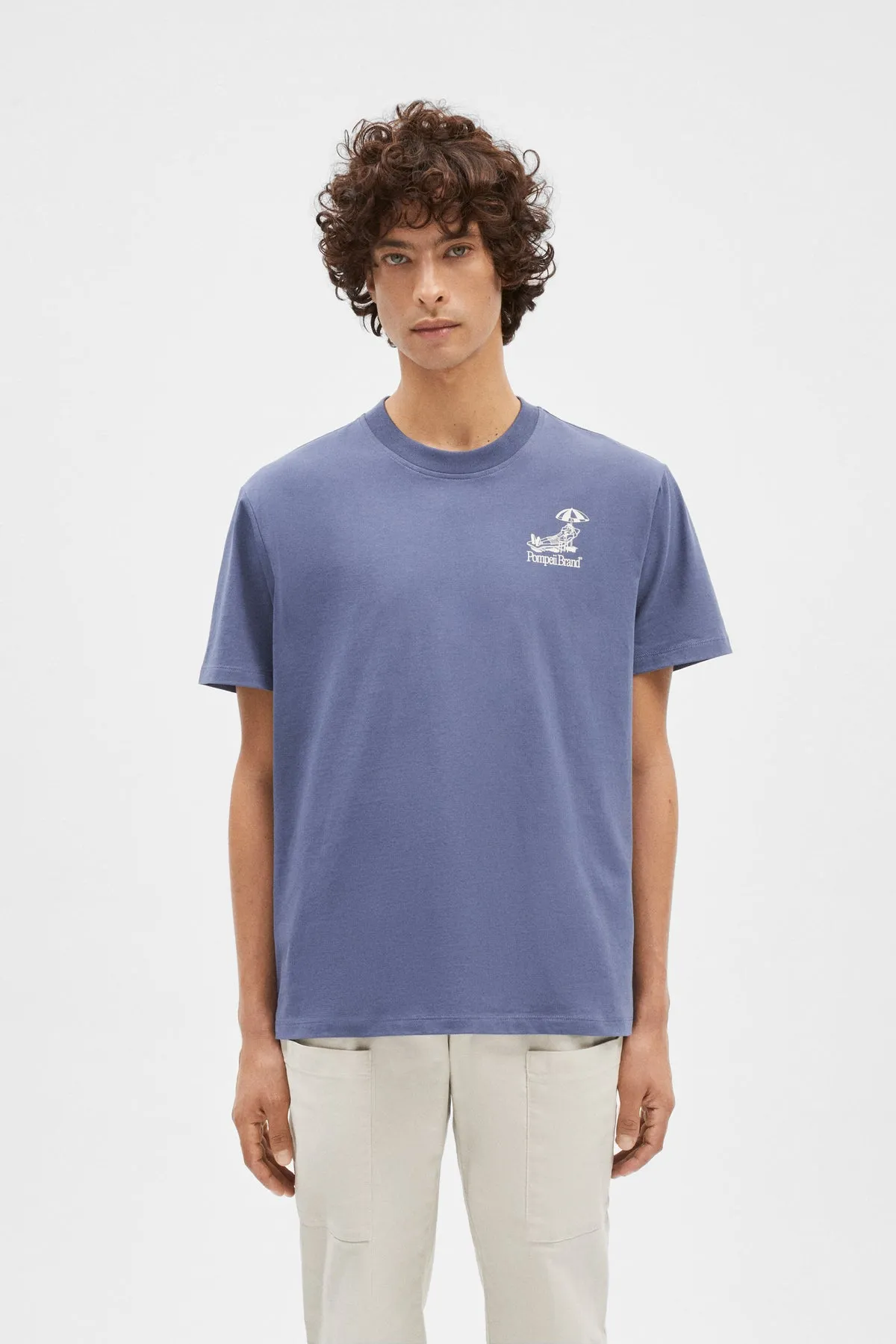 SLATE BLUE SUN BATHING EMILIO GRAPHIC TEE
