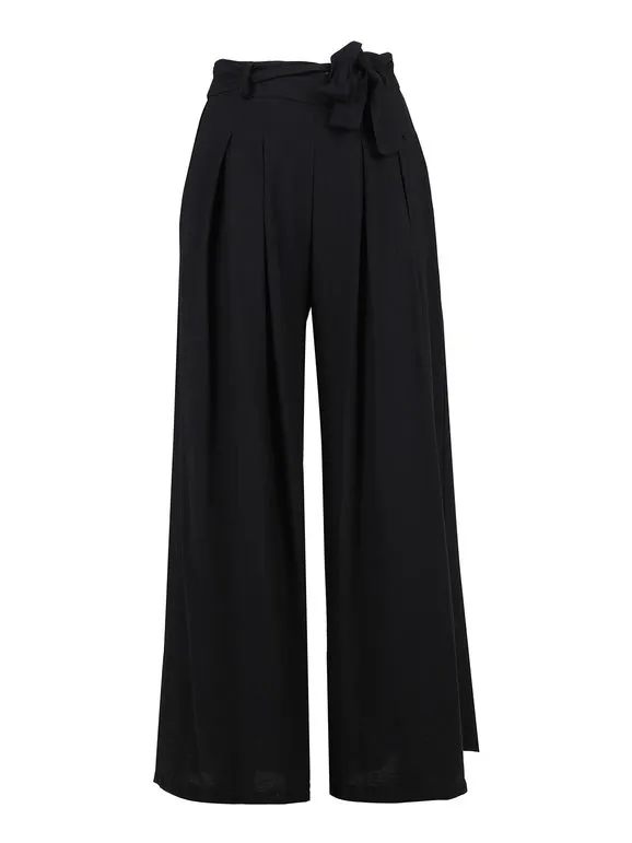 Solada Pantalón de mujer con cintura alta elástica y pernera ancha.