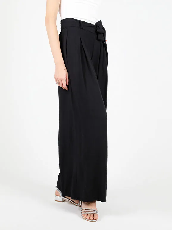 Solada Pantalón de mujer con cintura alta elástica y pernera ancha.