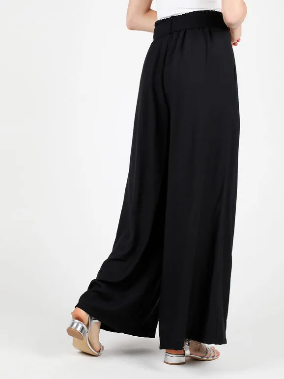 Solada Pantalón de mujer con cintura alta elástica y pernera ancha.