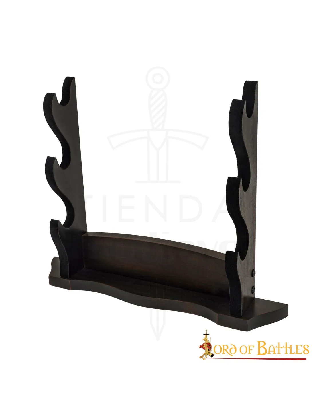 Soporte madera de mesa tres niveles, para espadas