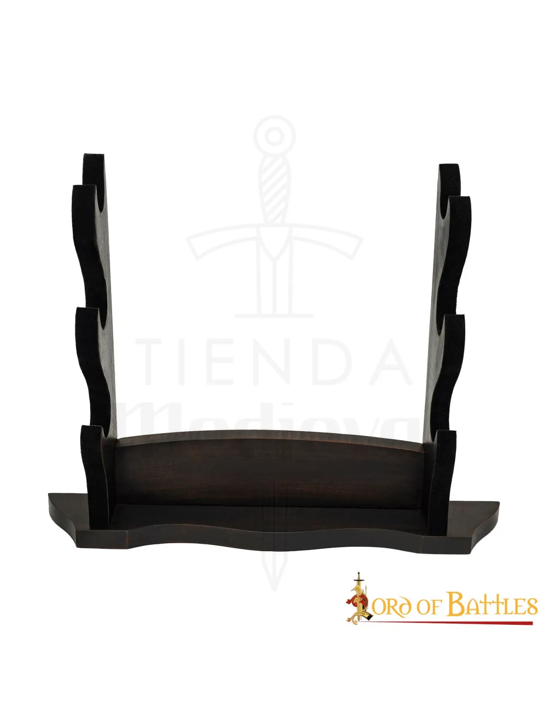Soporte madera de mesa tres niveles, para espadas
