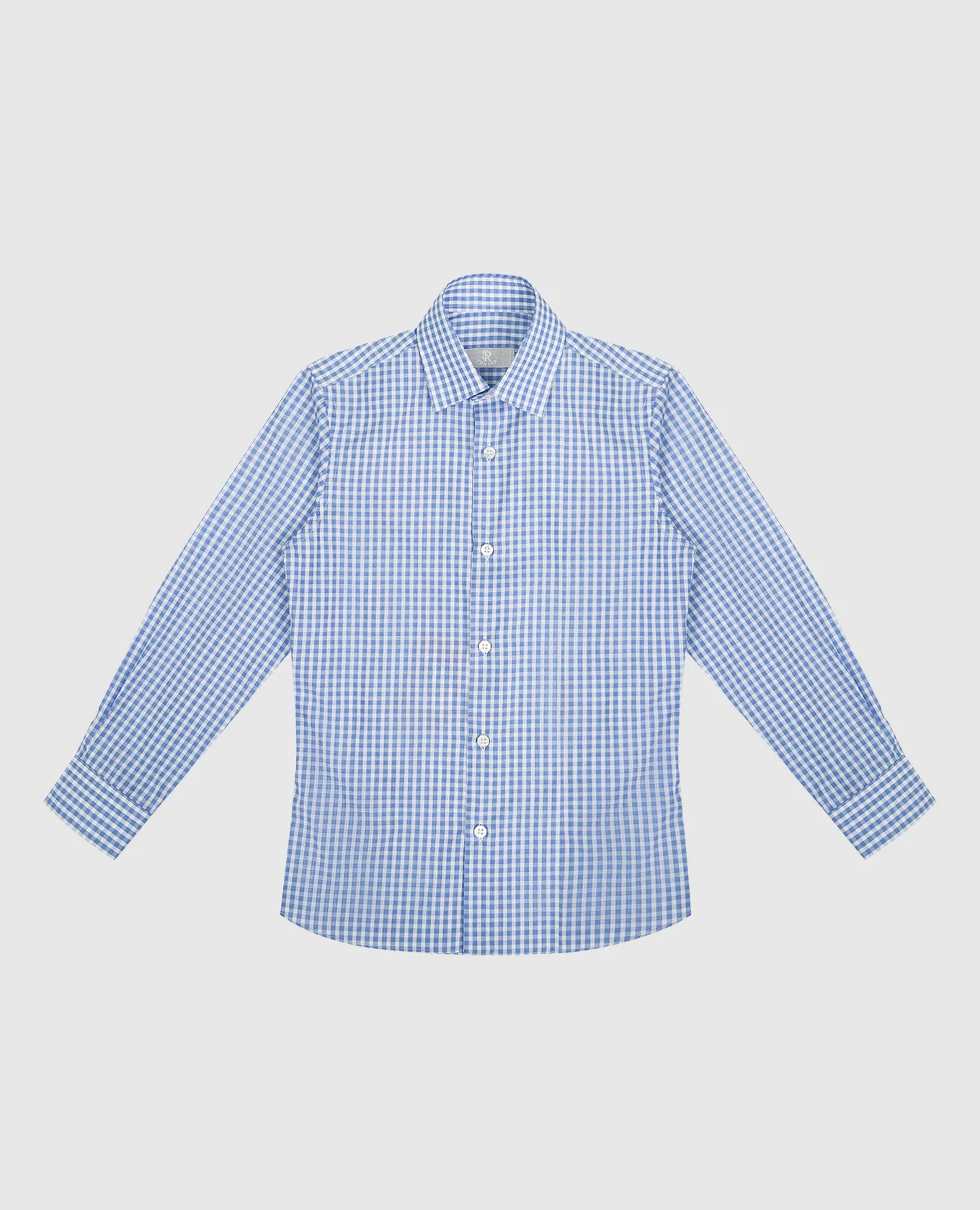 Stefano Ricci Children's blue checked shirt