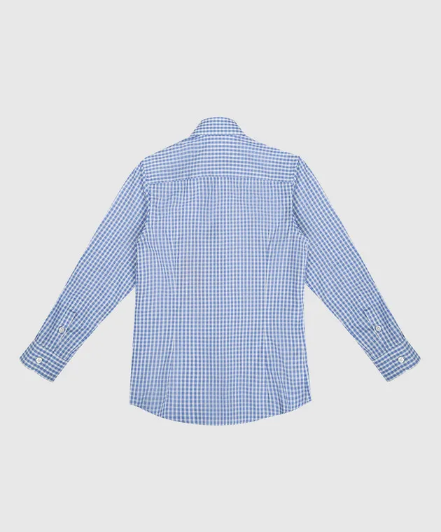 Stefano Ricci Children's blue checked shirt
