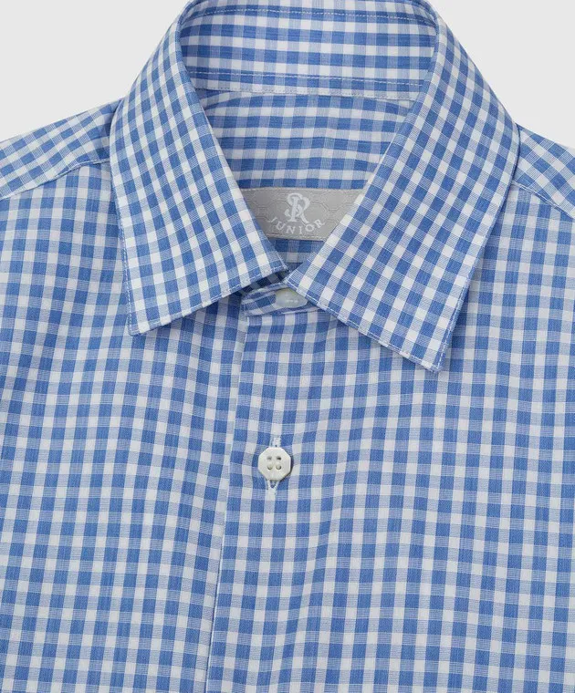Stefano Ricci Children's blue checked shirt