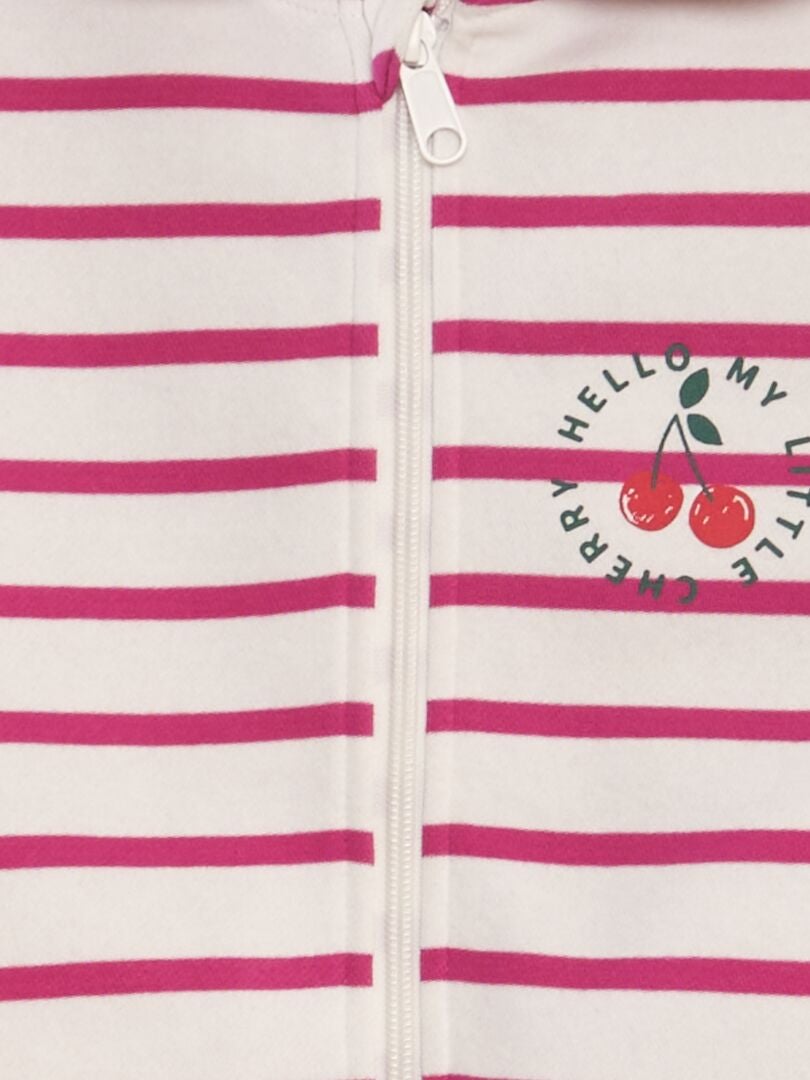 SUDADERA CON CAPUCHA ESTAMPADA  ROSA