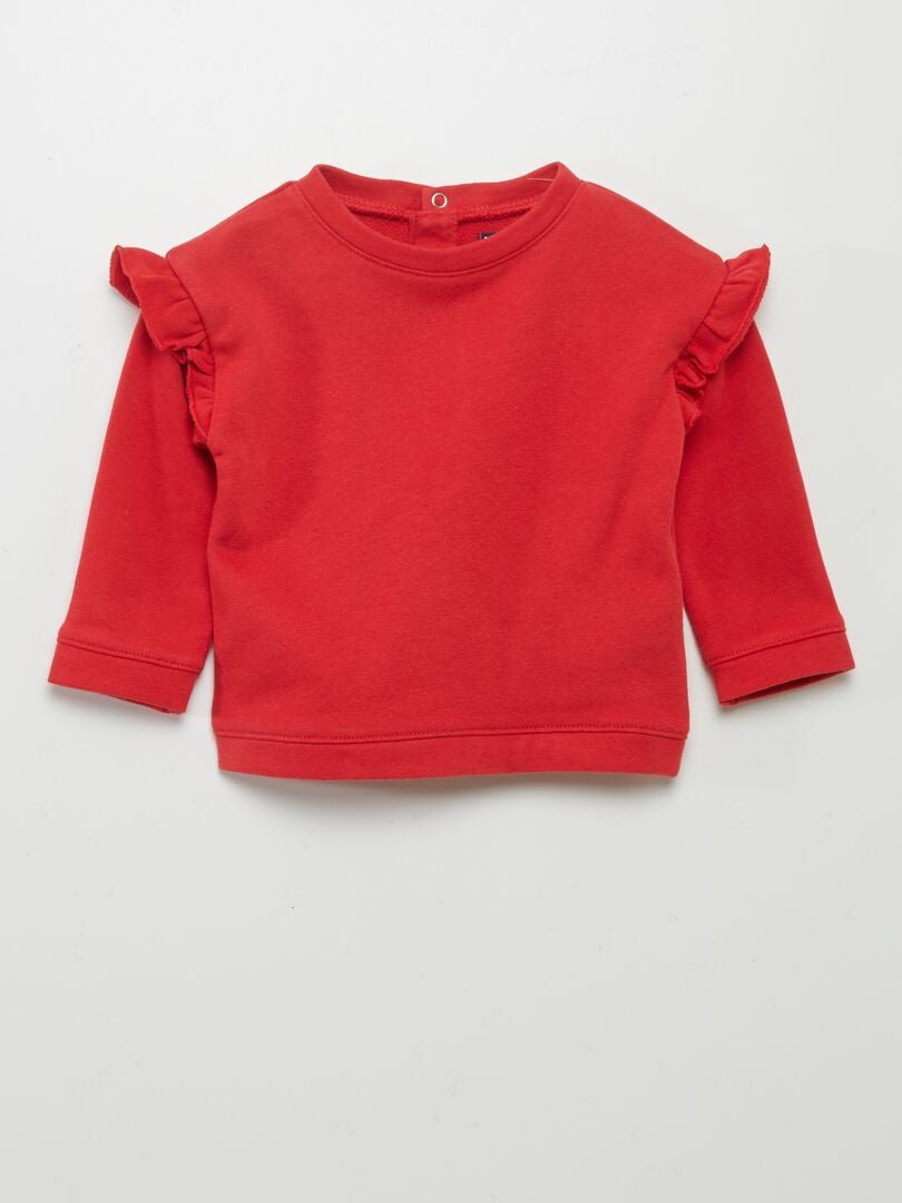 SUDADERA DE CHáNDAL CON VOLANTES  ROJO