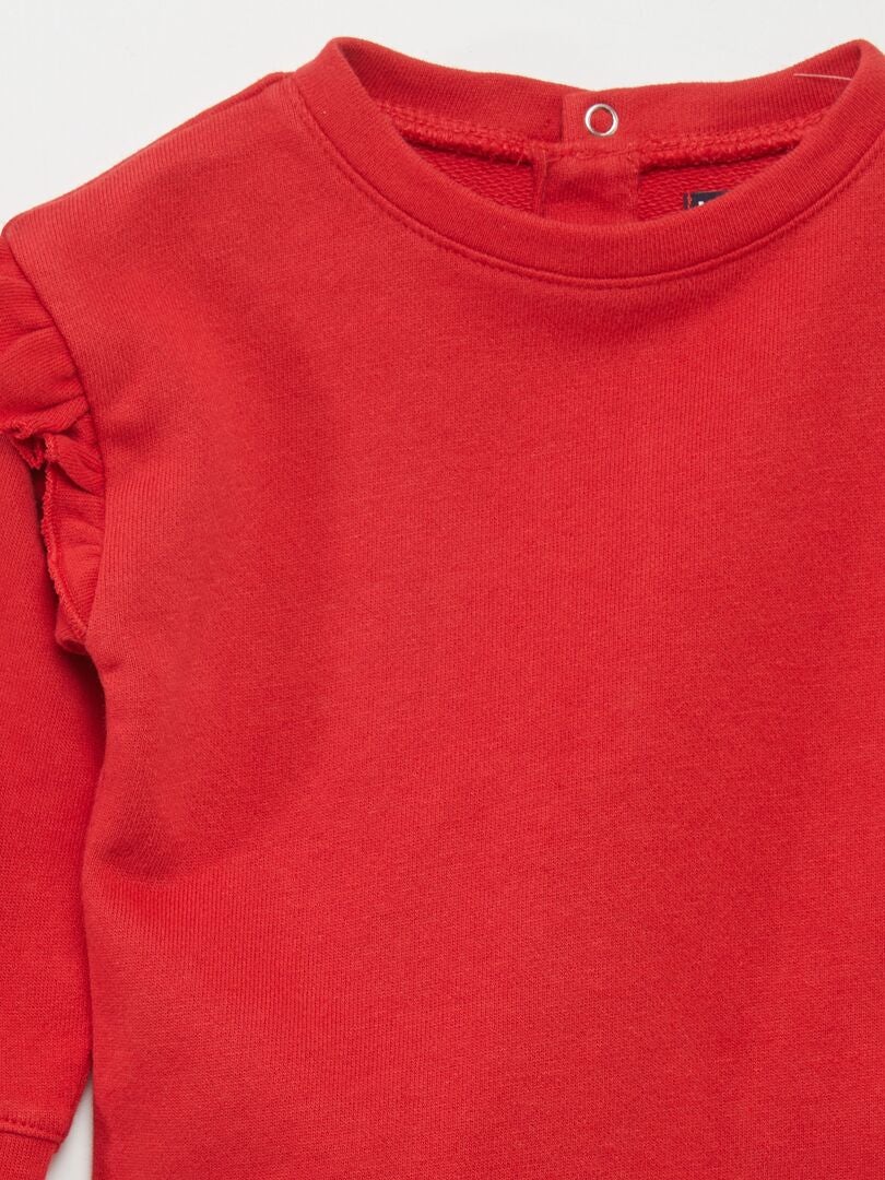 SUDADERA DE CHáNDAL CON VOLANTES  ROJO