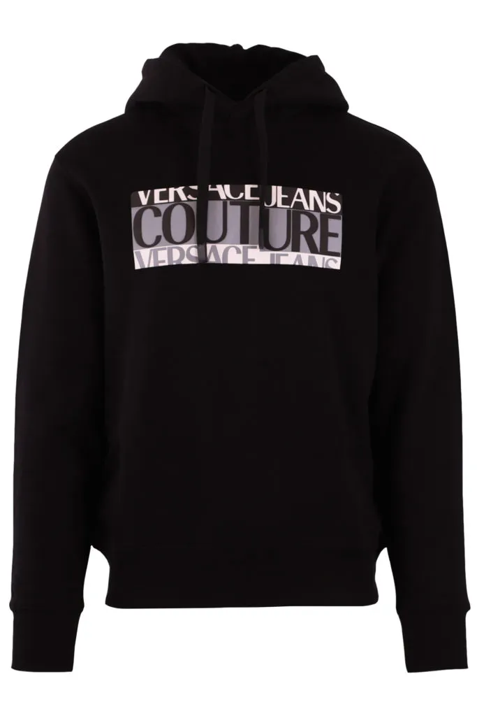 Sudadera negra con capucha con logotipo estampado