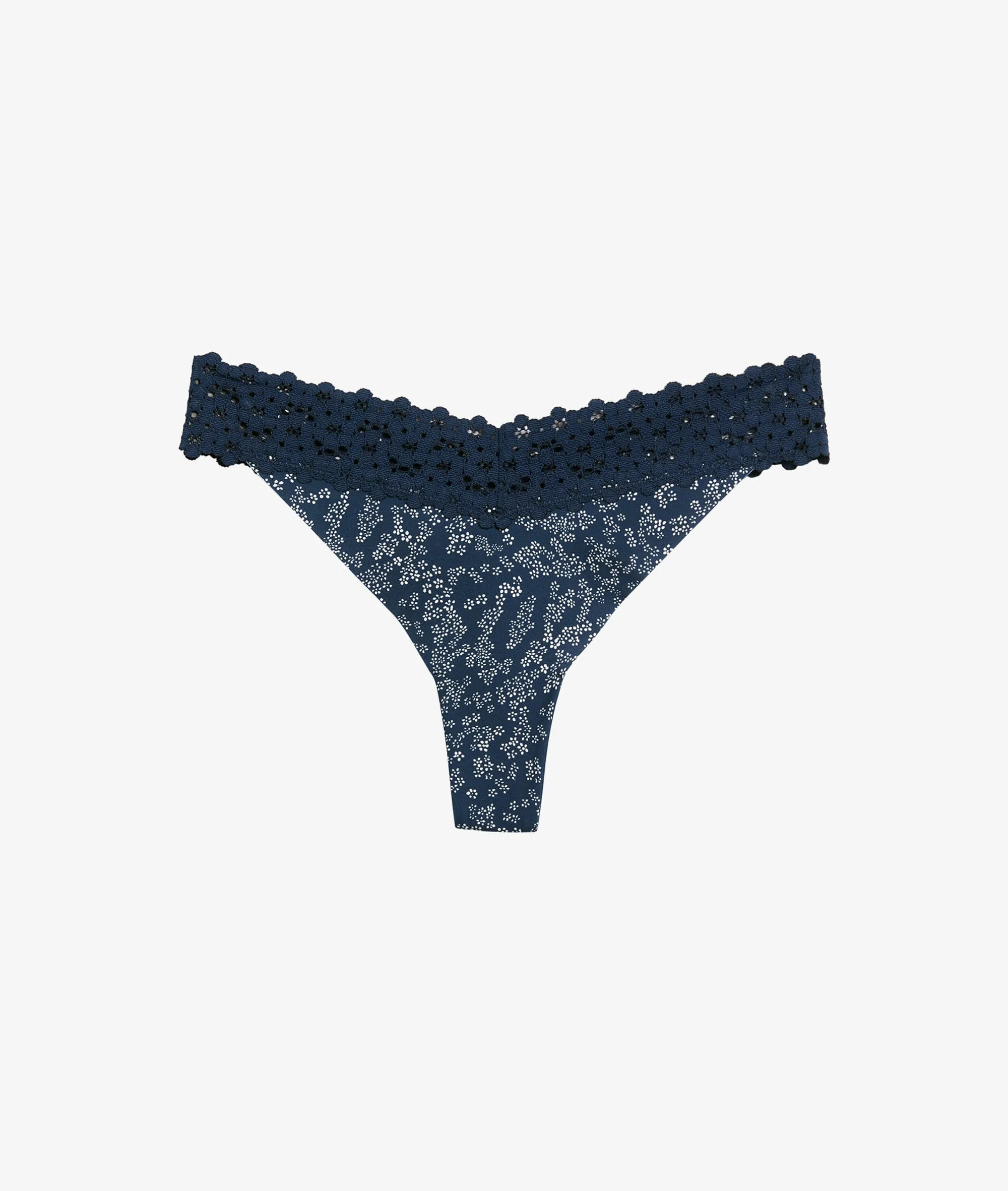 TANGA MICROFIBRA ESTAMPADO, MOTIVOS DE ENCAJE WISH PRINT IMP FD MARINE  ETAM