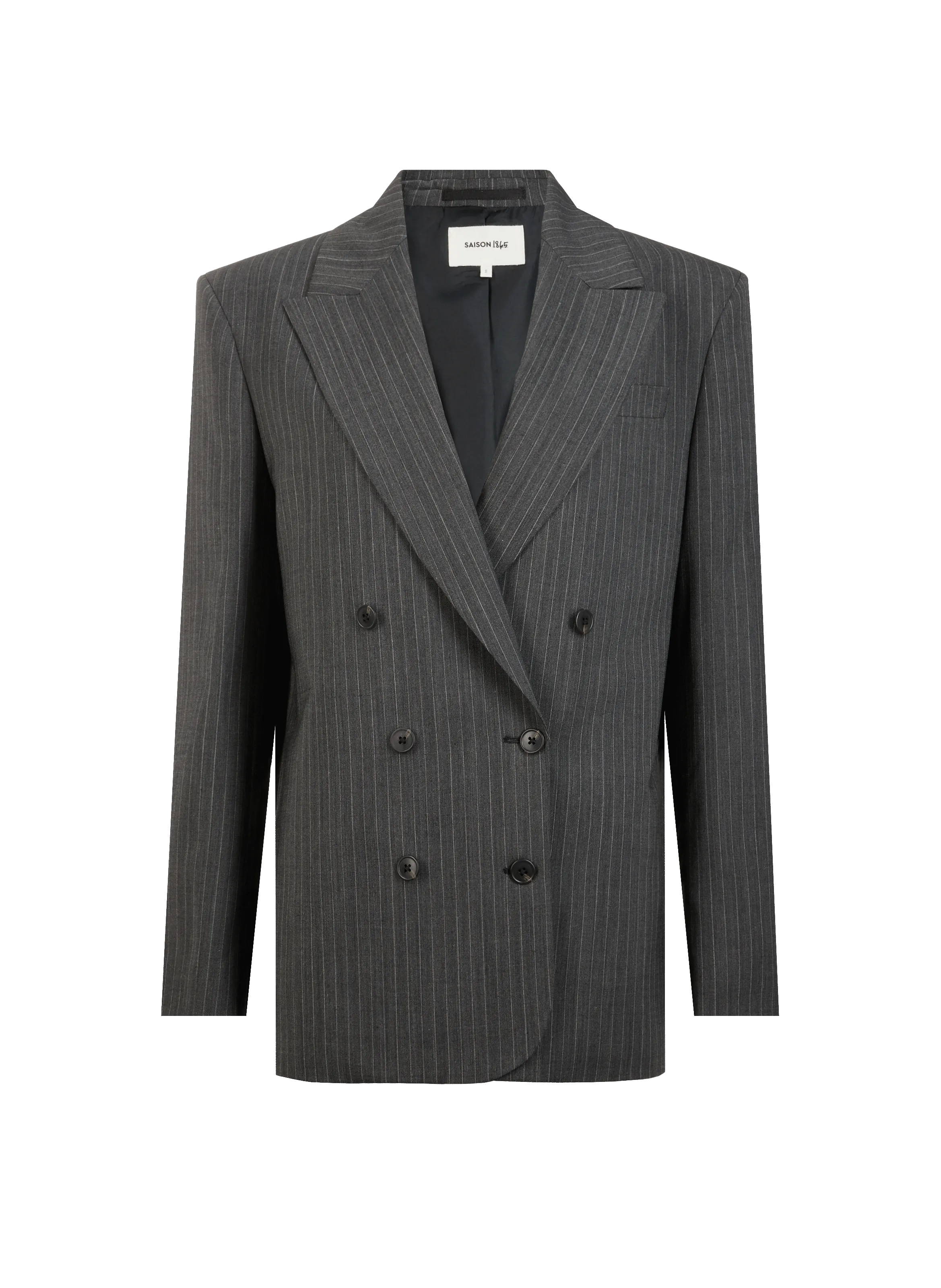 TOM  CHAQUETA SASTRE RECTA A RAYAS EN GRIS
