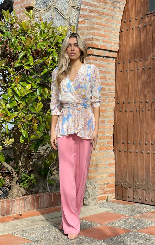 Traje de pantalón estampado para mujer
