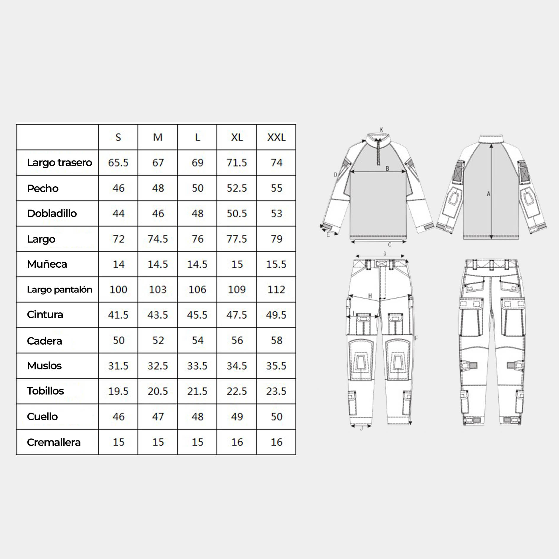 Traje táctico Multicam