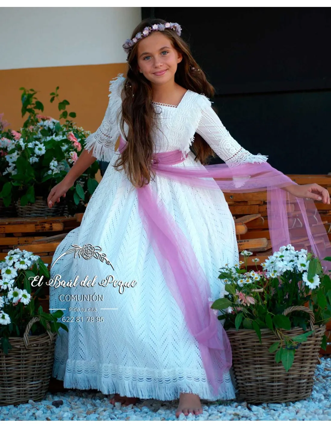 Vestido Comunión Modelo Cala Mon Air 2024 Flor de Sal