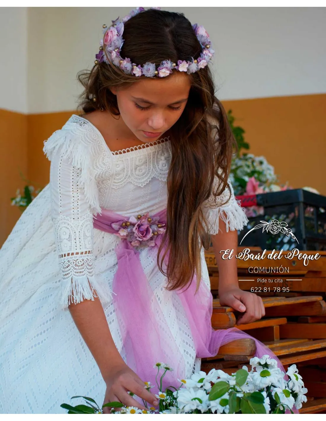 Vestido Comunión Modelo Cala Mon Air 2024 Flor de Sal