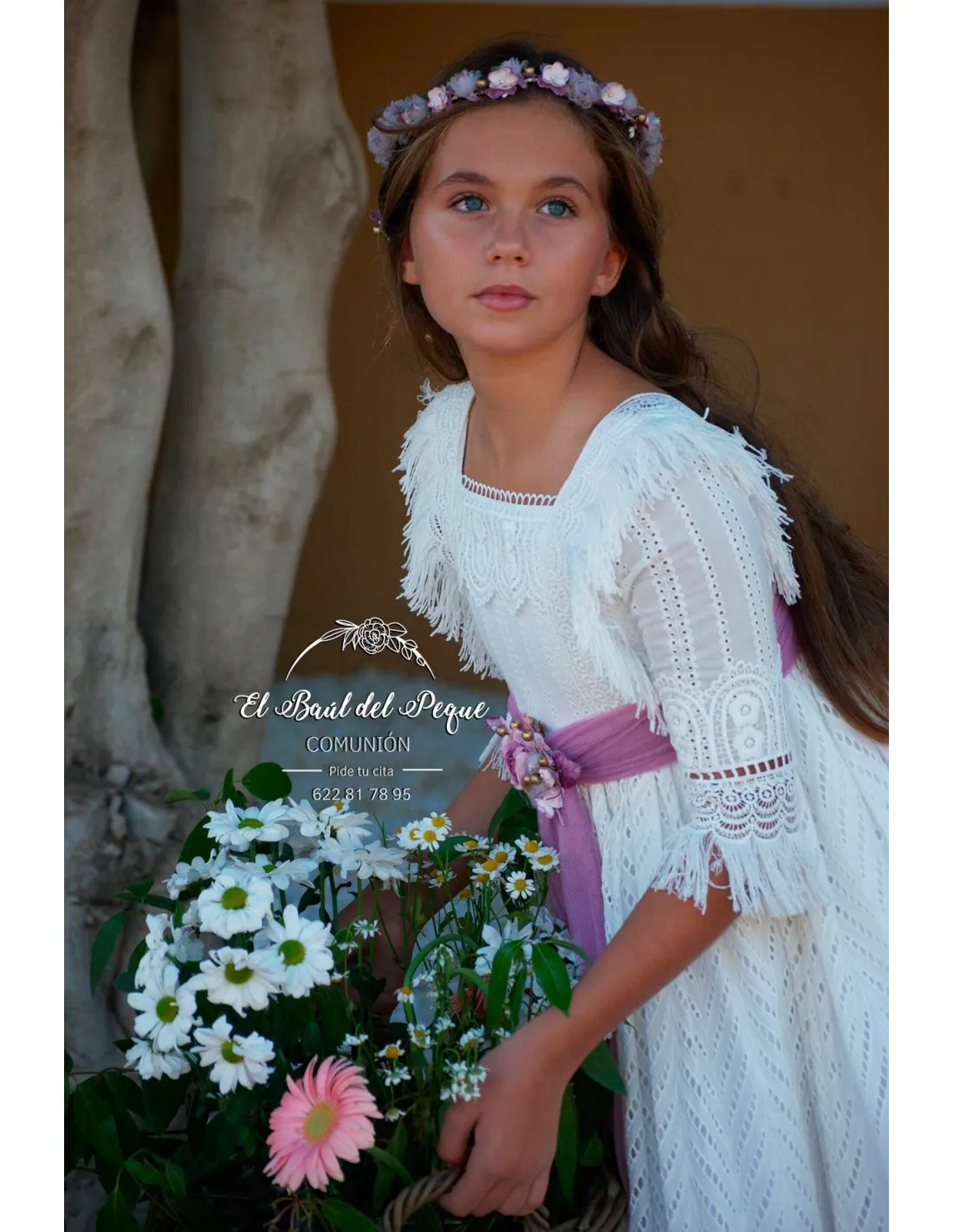 Vestido Comunión Modelo Cala Mon Air 2024 Flor de Sal