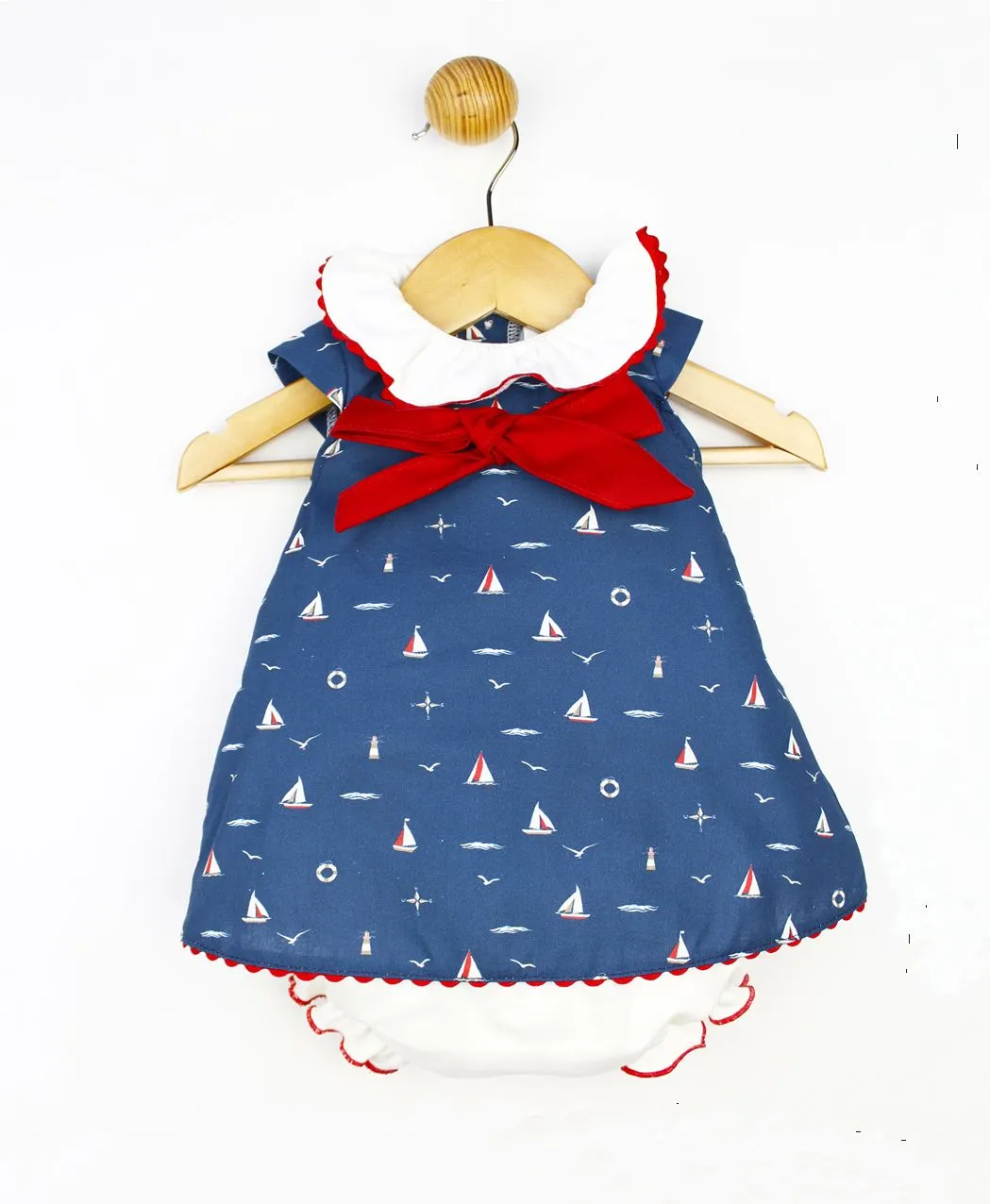 Vestido y Braguita Bebé Marinero by Michelle y Manuela