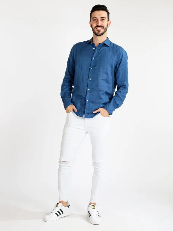 Yes Design Pantalón blanco de algodón para hombre.
