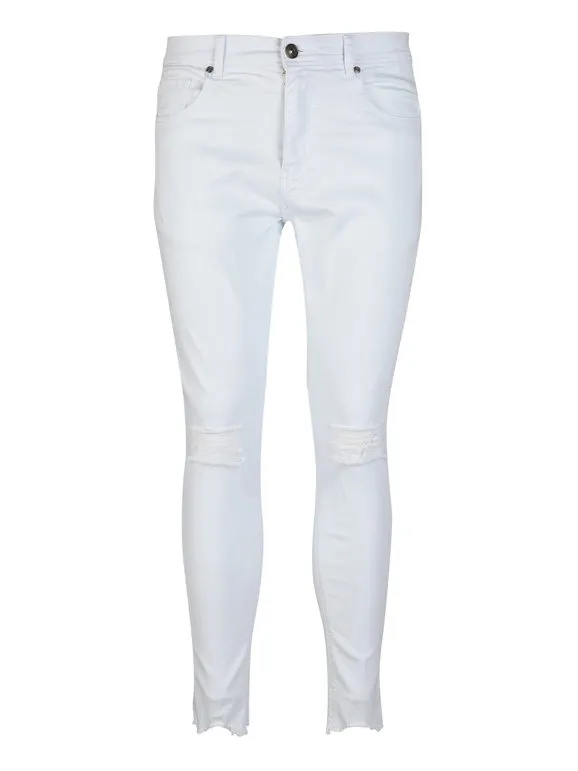 Yes Design Pantalón blanco de algodón para hombre.