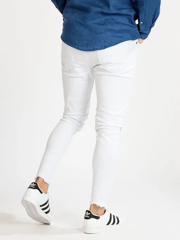 Yes Design Pantalón blanco de algodón para hombre.