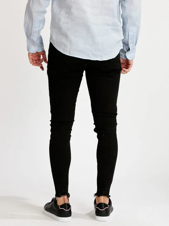 Yes Design Pantalón de hombre de algodón negro