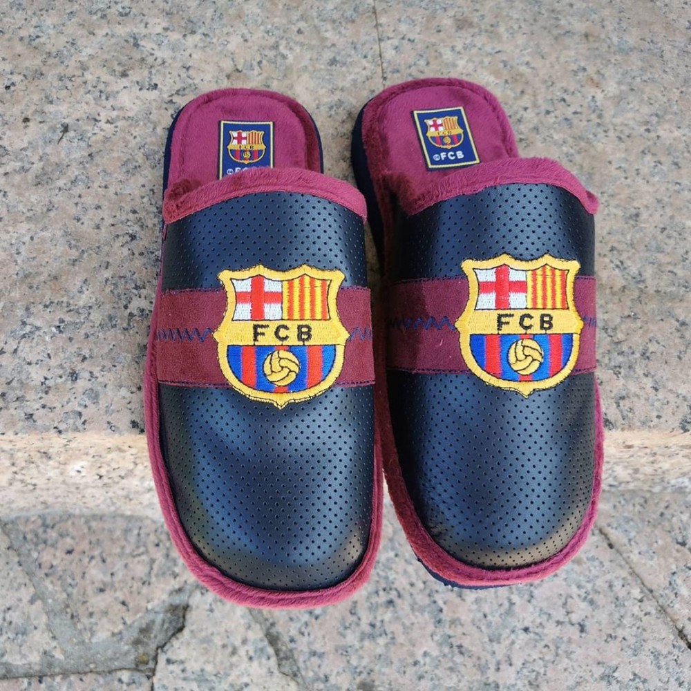 ZAPATILLAS DE CASA BARCELONA F.C DE PIEL 92350