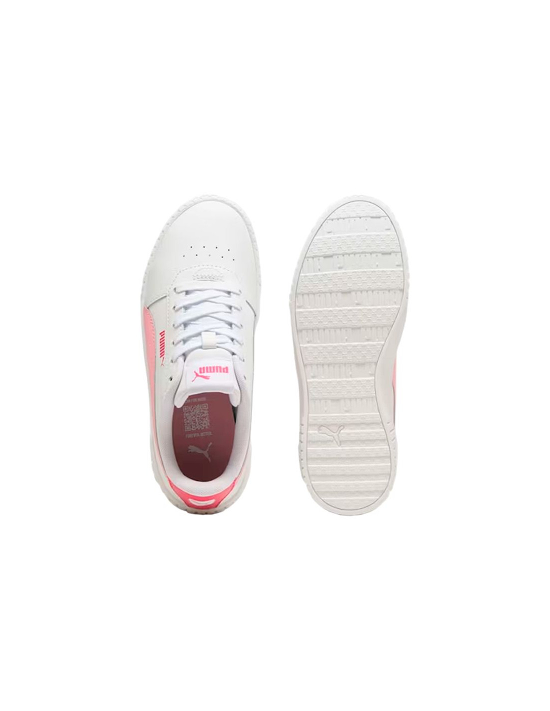 Zapatillas Puma Carina 2.0 Blanco/Lila Infantil