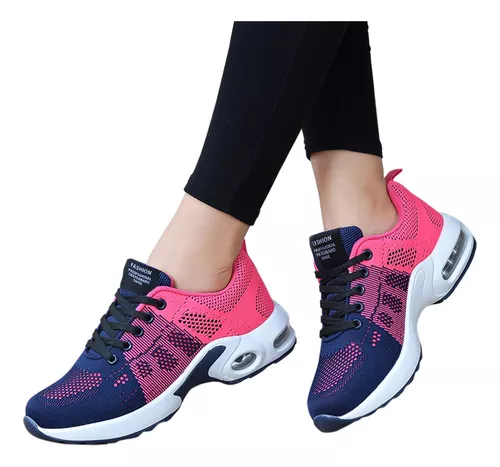 Zapatillas Transpirables Con Bloques De Color Para Mujer