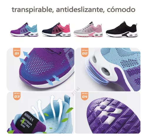 Zapatillas Transpirables Con Bloques De Color Para Mujer