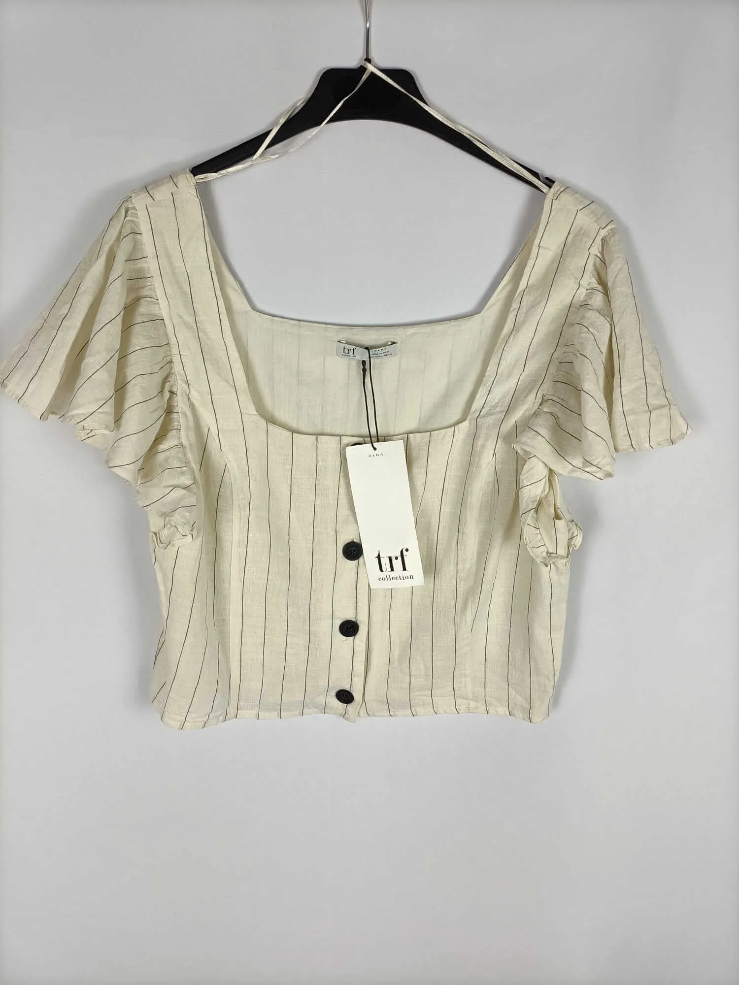 ZARA. Top beige rayas T.l